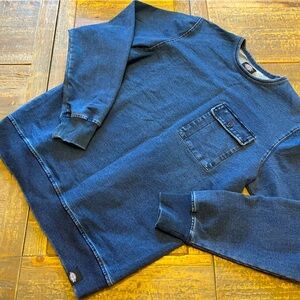 Dickies European Long Sleeve French Terry Knit Men's  Medium M front pocket EUC